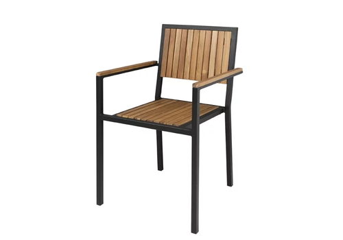  Bolero Stühle aus Stahl und Akazienholz mit Armlehnen 4 Stück 