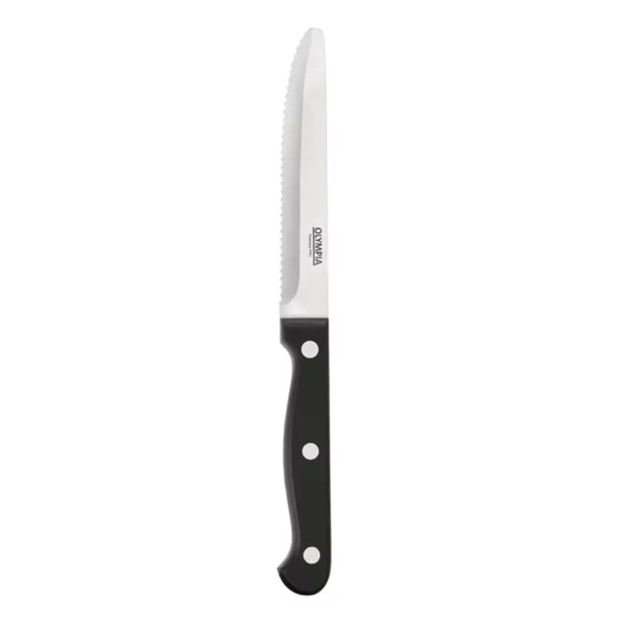 Steakmesser mit runder Spitze 12 Stück | Schwarz