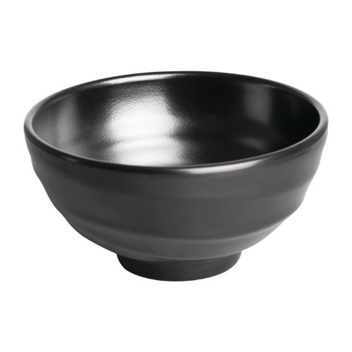  Olympia Melamin-Reisschüsseln Schwarz | 11,4 cm (6 Stück) 