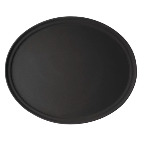  Cambro Ovales, rutschfestes Tablett Schwarz | 68,5 x 56 cm 