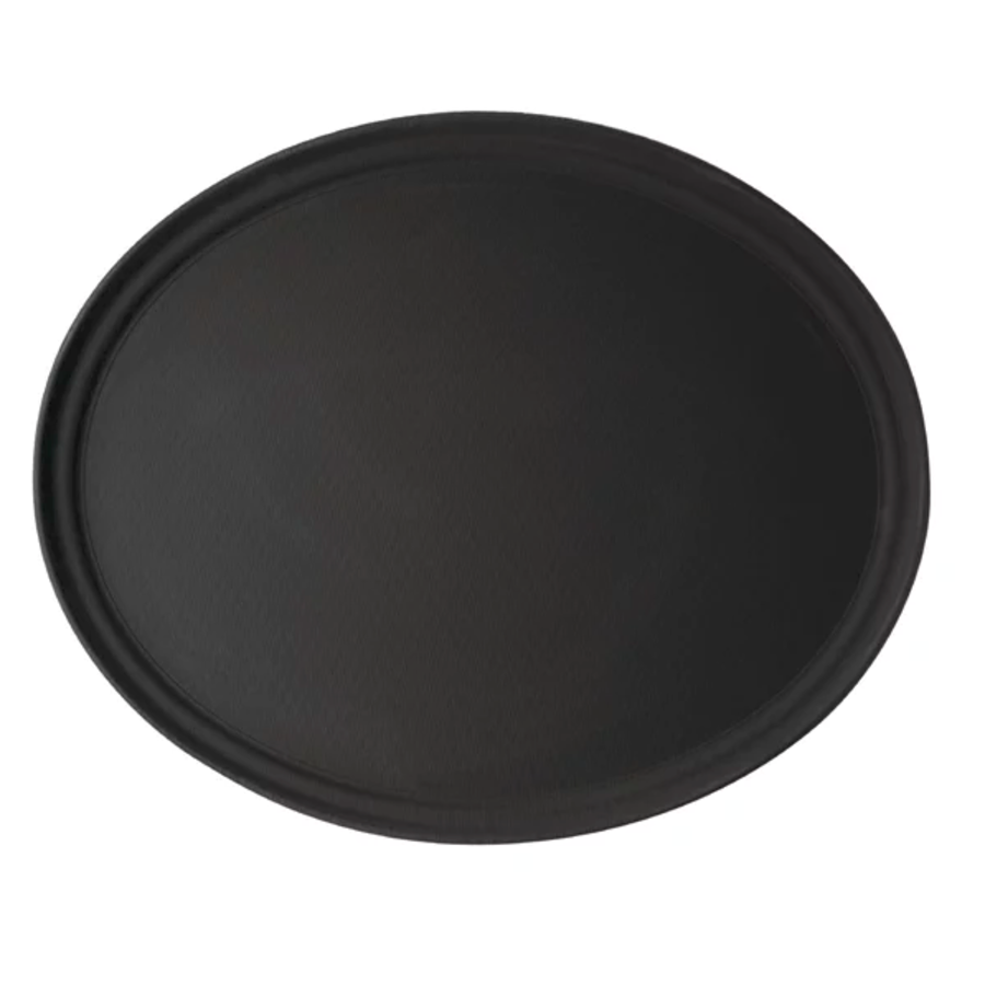 Ovales, rutschfestes Tablett Schwarz | 68,5 x 56 cm