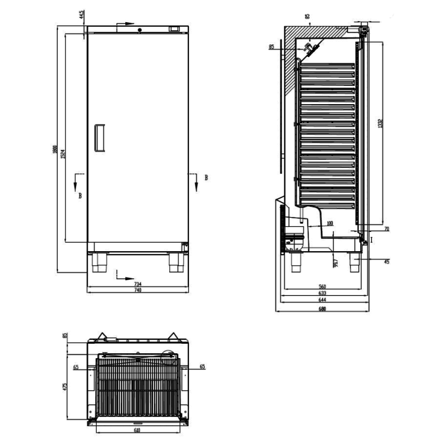 Zwangsbäckerei Kühlschrank | 265 Liter