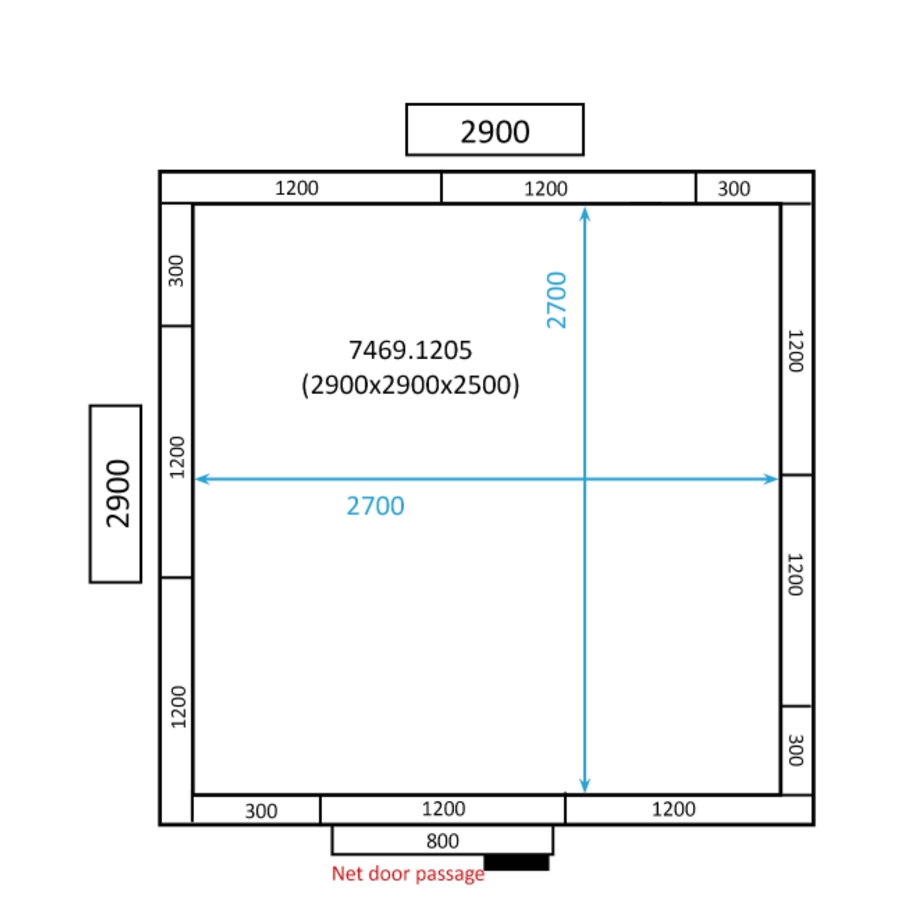Kühlraum 290X290X250 cm