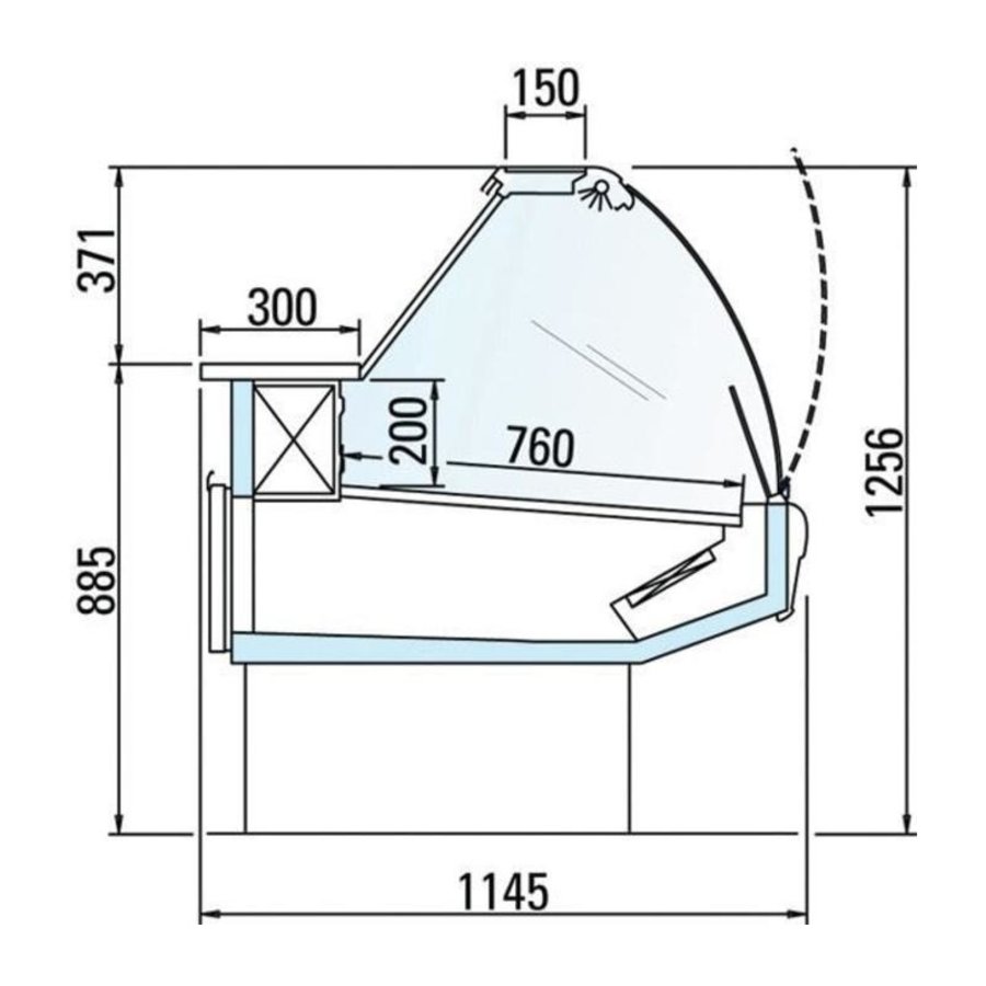 Kühltheke mit Beleuchtung Arbeitsplatte aus Marmor DALLAS / 3 VC 3750 | Arneg | 383 x 114,5 x (H) 125,6 cm