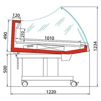 Kühltheke | BANCARELLA SELF 125 | Selbstbedienung | Hoge Glasopbouw | 128,8 × 122 × (H) 103 cm