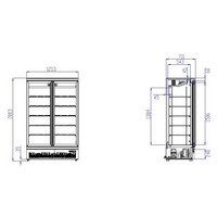 Kühlschrank 2 Glastüren | Edelstahl | 1000 L | Innen + Außen schwarz