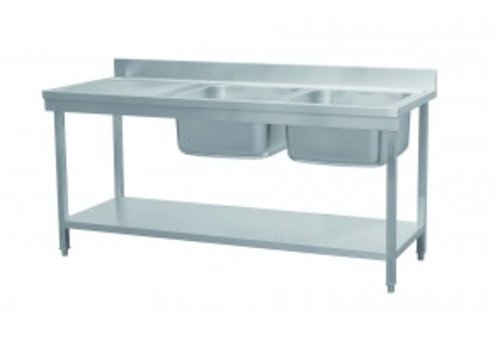  Combisteel Spüle Edelstahl Bodenregal | 180x70x90 cm | 65 kg 