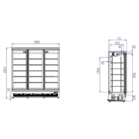 Kühlschrank 3 Glastüren |188x71x199,7 (h) cm