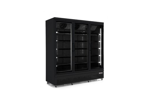  Combisteel Kühlschrank 3 Glastüren | 188x71x199,7(h)cm | Schwarz 