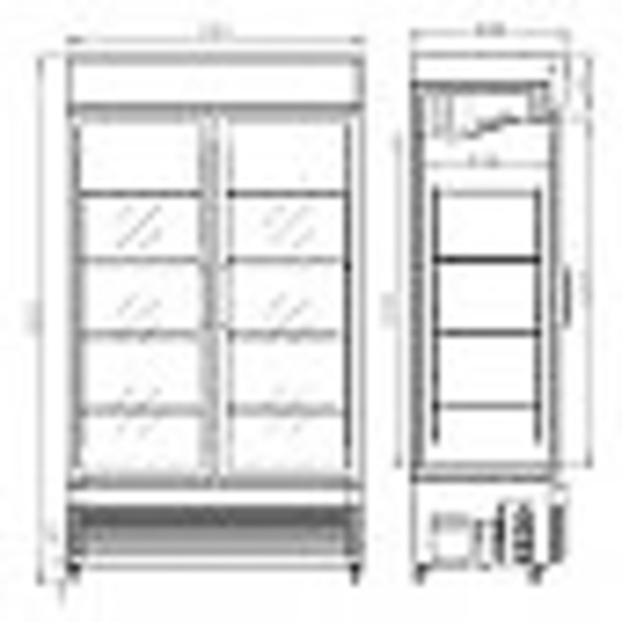 Glastür Kühlschrank | Gezwungen | 2 Türen