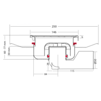 Bodenablauf Edelstahl Horizontal/Vertikal Anschluss | 15(B)x15(T)x9(H) cm