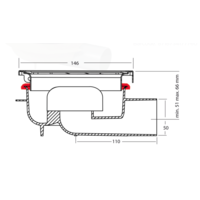 Bodenablauf Edelstahl ABS Horizontal Anschluss | 15(B)x15(T)x8(H) cm