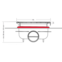 Bodenablauf Edelstahl ABS Horizontal Anschluss | 15(B)x15(T)x13(H) cm