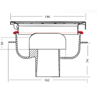 Bodenablauf Edelstahl ABS | 15(B)x15(T)x10(H) cm