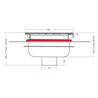 Bodenablauf Edelstahl ABS RVS Vertikal Anschluss | 15(B)x15(T)x12(H) cm