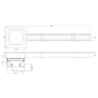 Kupplungsstangen Schlitzrinne Edelstahl Horizontal/Vertikal Anschluss | 100 cm