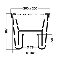 Bodenablauf Edelstahl ABS Vertikal Anschluss | 20(B)x20(T)x19(H) cm