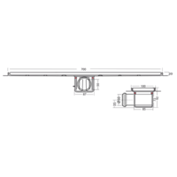 Bodenablauf Edelstahl Horizontal Anschluss | 70(B)x10(T)x10(H) cm