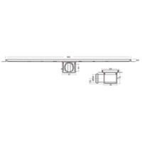 Bodenablauf Edelstahl Horizontal Anschluss | 90(B)x10(T)x10(H) cm