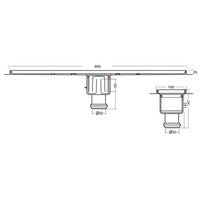 Bodenablauf Edelstahl Vertikal Anschluss | 80(B)x10(T)x15(H) cm