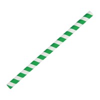 Papiere Grün / weiß gestreifte Smoothie-Strohhalme 250 Stück