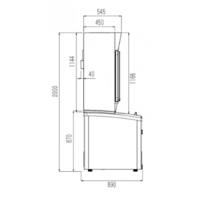 Wandkühlschrank mit Gefrierkombination | Schwarz | Glastüren