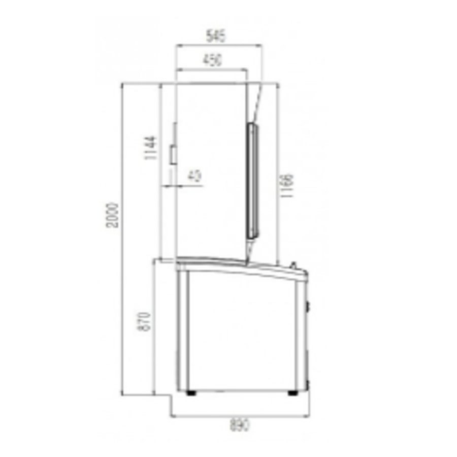 Wand Gefrierschrank | 230 V | 269 kg | Schwarz | 2 Glastüren