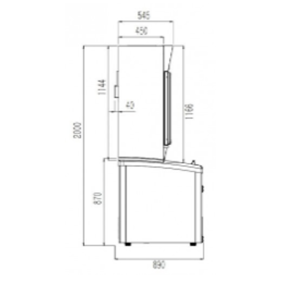 Wand-Gefrierschrank | 230 V | 269 kg | Schwarz | 3 Glastüren