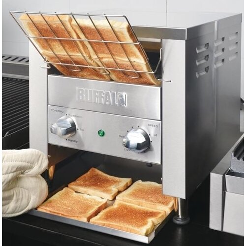  Buffalo Doppelförderbandtoaster | Edelstahl | 38(H)x75(B)x37(T) cm 