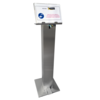 NeumannKoch Hydro-alkoholischer Geldautomat mit Pedal | Edelstahl | B350 x T393 x H1239 mm