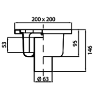 Bodenablauf Edelstahl Vertikal Anschluss | 20(B)x20(T)x15(H) cm