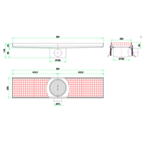 Bodenablauf Edelstahl Horizontal Anschluss | 89(B)x20(T)x14(H) cm