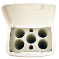 Weißer Plastikbecher-Abfallbehälter | 5 Löcher