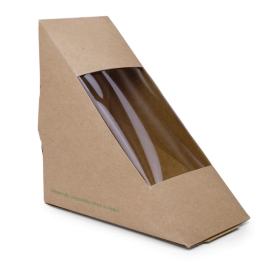 Kompostierbare Sandwichboxen 500 Stück | Kraftpapier