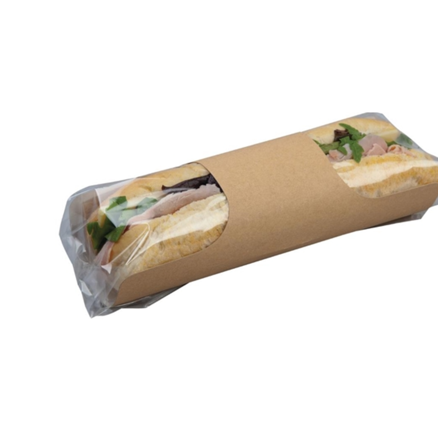 Recycelbare Baguetteverpackung 500 Stück | 21cm | Verschluss einsetzen