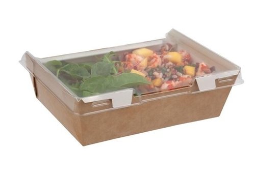  NeumannKoch rechteckige Kraft-Food-Boxen mit wiederverwertbarem Deckel 910 ml (200 Stück) 