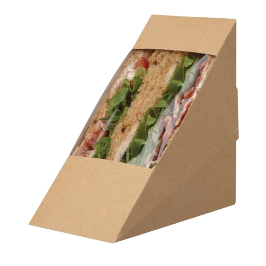 Abbaubare dreieckige Sandwichboxen 500 Stück | 12,3 (h) x 12,3 (b) x 7,2 (d) cm