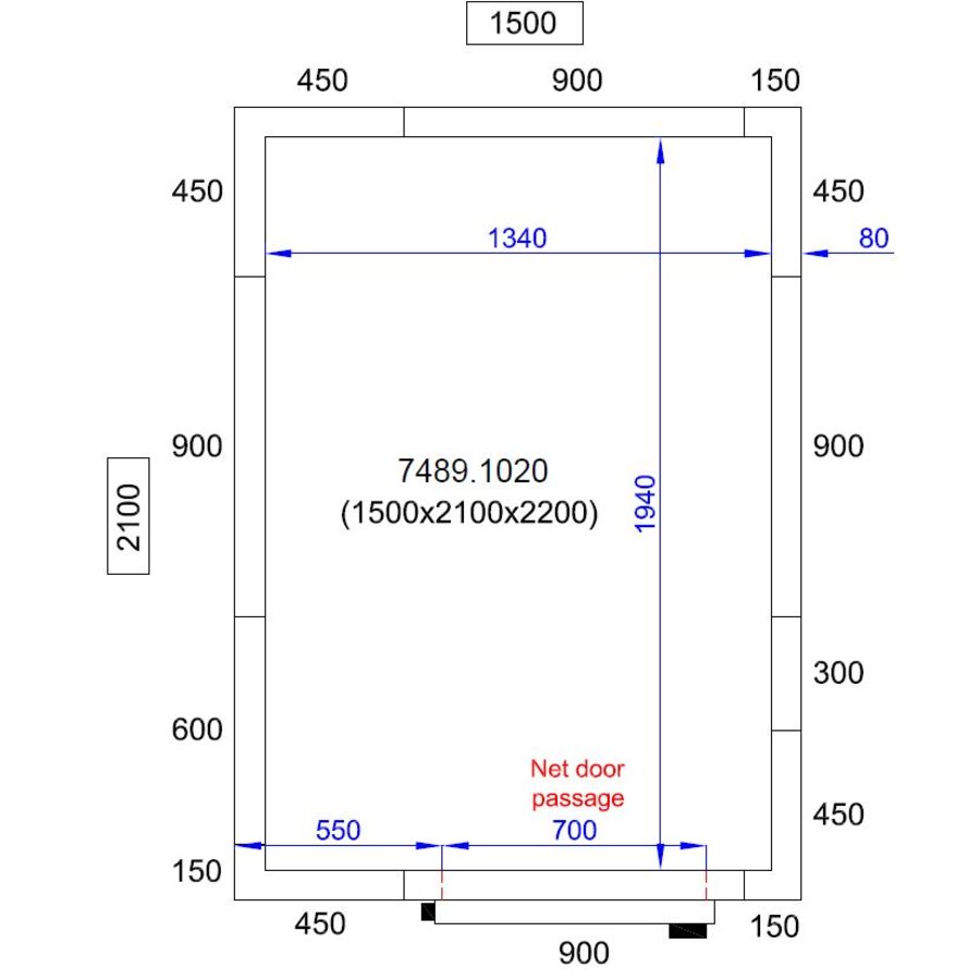Kühlraum 1500X2100X2200