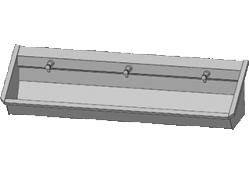  NeumannKoch SS 304 Waschtrog mit 3 Wasserhähnen | 180x43x49 cm 