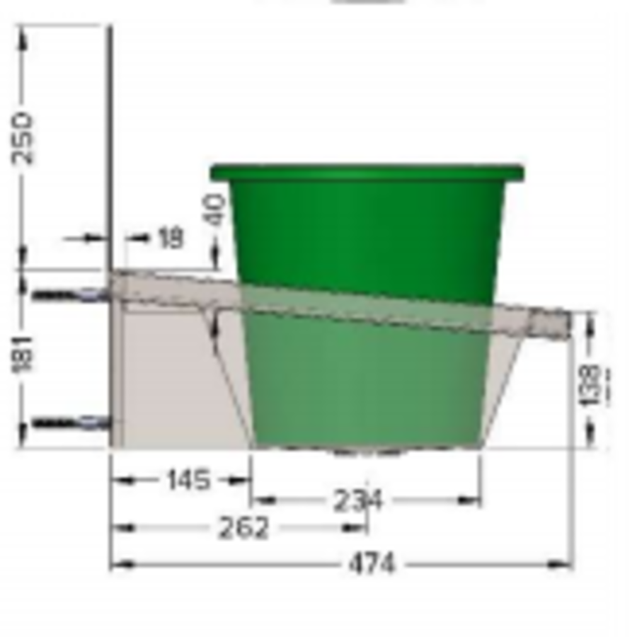 SS 304 Waschtrog mit 4 Wasserhähnen | 240 x 19,7 x 47,4 cm