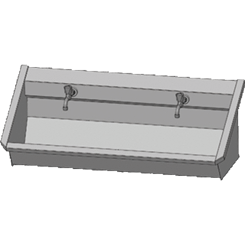  NeumannKoch SS 304 Waschtrog mit 2 Wasserhähnen | 120 x 43 x 49 cm 