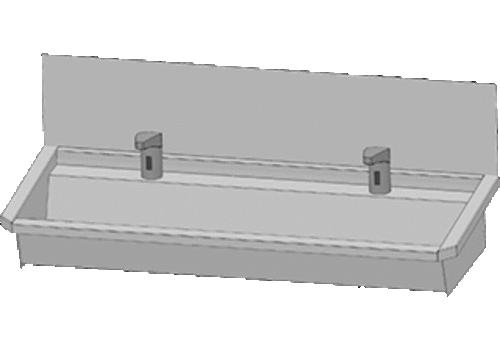  NeumannKoch SS 304 Waschtrog mit 2 Wasserhähnen | 120 x 19,7 x 47,4 cm 