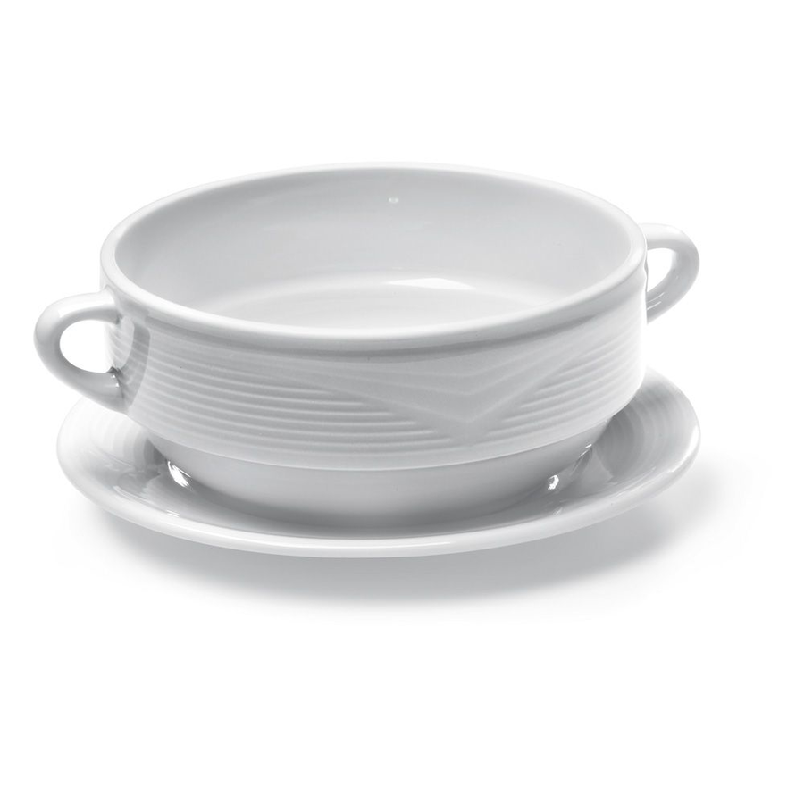 Hendi Hochglanz Suppe Schüssel aus weißem Porzellan | 380 ml - Auslass