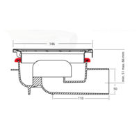 Bodenablauf  Edelstahl ABS Horizontal Anschluss  | 15(B)x15(L)x8(H) cm