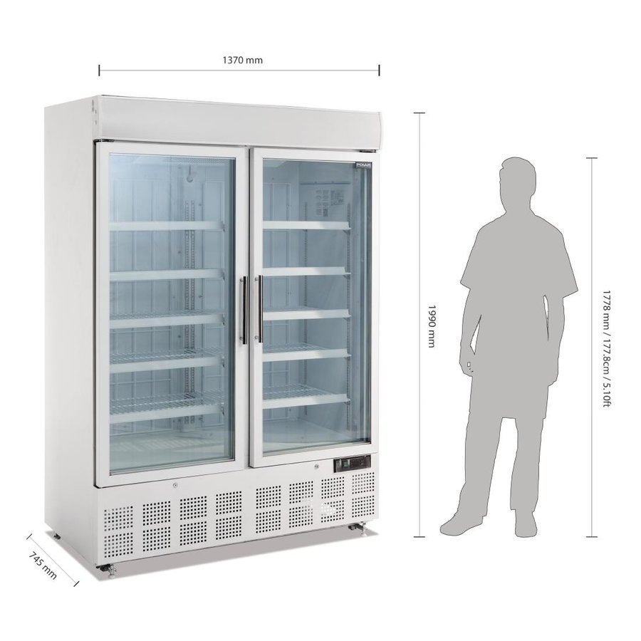 Display-Gefrierschrank | Lichtvoute | 920L | 202(H) x137(B)x72(T) cm