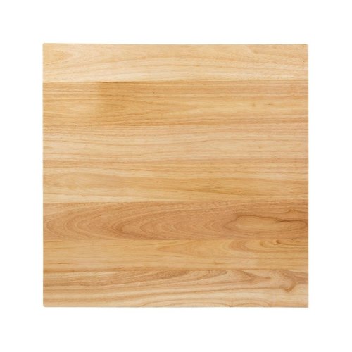  Bolero Vorgebohrte quadratische Kautschukholz-Tischplatte natur | natural 700 x 700 mm | 9,29kg 