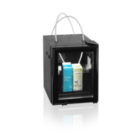 Kühlschrank für Milch | Schwarz | Glastür | 36 x 41 x 49 cm
