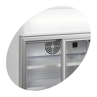 Kühlschrank anzeigen | Weiß | Glasschiebetüren | LED | 65,5 x 39 x 93 cm
