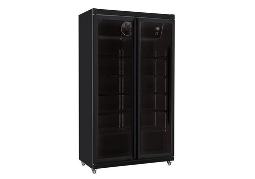  Combisteel Kühlschrank | Schwarz | 2 Glastüren | AVL-785R BL | 197x 59x112 cm 