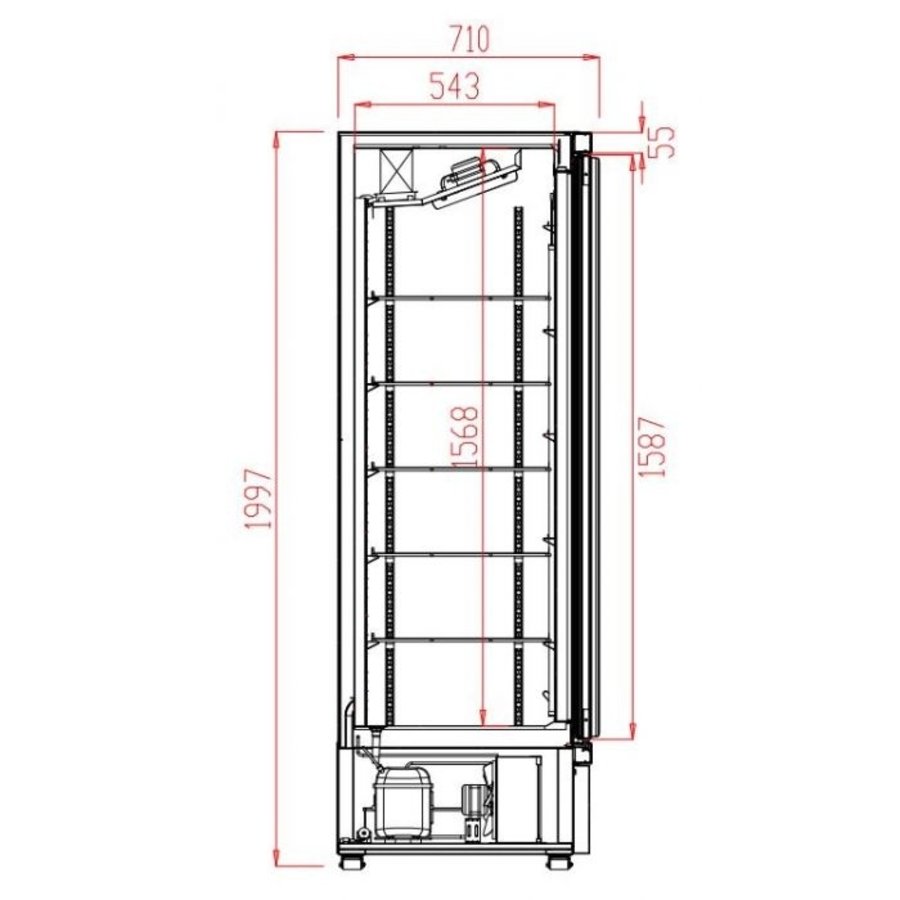 Kühlschrank 3 Glastüren | 1530 Liter | 199,7x71x156,9(h) cm
